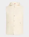 Brunello Cucinelli Bonded Wool Gilet In Off White