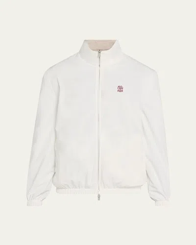 Brunello Cucinelli Men's Water-resistant Zip-front Jacket In White