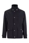 Brunello Cucinelli Waterproof Cotton Outerwear For Men In Navy