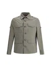 Brunello Cucinelli Waterproof Beige Techno Cotton Jacket In Green