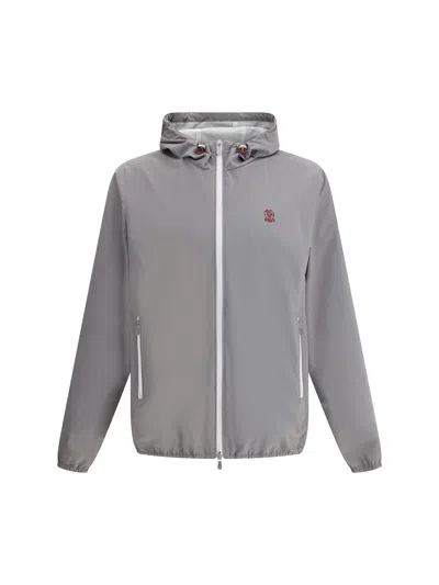 BRUNELLO CUCINELLI BRUNELLO CUCINELLI MEN WATERPROOF JACKET WITH HOOD