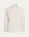 Brunello Cucinelli Men's Western Leisure-fit Shirt In Neutral