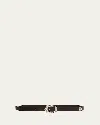 Brunello Cucinelli Men's Western Turquoise And Leather Belt In Brown