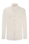 Brunello Cucinelli Men's Cotton Shirt In White