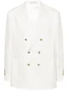 Brunello Cucinelli Linen Single-breasted Blazer Jacket In White