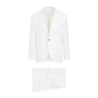 Brunello Cucinelli Men's White Linen/flax Suit For Ss24