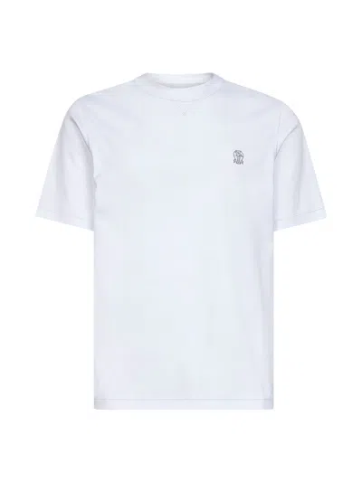 BRUNELLO CUCINELLI BRUNELLO CUCINELLI MEN WHITE SOLOMEO CREST CREWNECK T-SHIRT