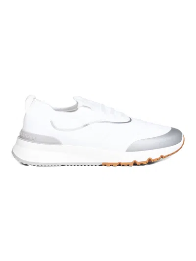 BRUNELLO CUCINELLI BRUNELLO CUCINELLI MEN WHITE TECHNO COTTON KNIT RUNNERS