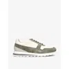 Brunello Cucinelli Men Calfskin And Suede Sneakers In White/comb