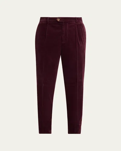 Brunello Cucinelli Men's Wide Wale Corduroy Single Pleat Pants