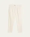 Brunello Cucinelli Men's Wide Wale Corduroy Single Pleat Pants In Neutral