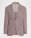 Brunello Cucinelli Men's Wool And Cashmere Chevron Sport Jacket In Purple