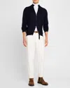 Brunello Cucinelli Men's Wool And Cashmere Full-zip Sweater In Navy