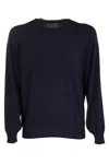 Brunello Cucinelli Men Crew-neck Sweater In Virgin Wool And Cashmere In Blue