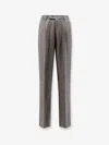 Brunello Cucinelli Cashmere Wool Blend Tailored Trousers In Multi