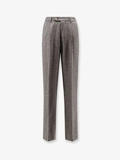 Brunello Cucinelli Cashmere Wool Blend Tailored Trousers In Gray