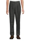 Brunello Cucinelli Men's Wool & Linen Pinstriped Leisure Pants