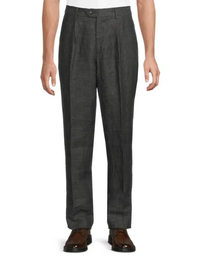 Brunello Cucinelli Men's Wool & Linen Pinstriped Leisure Pants