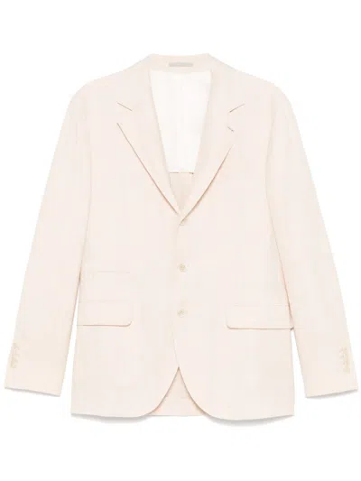 Brunello Cucinelli Men Wool Blend Single-breasted Jacket In Multicolor
