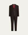 Brunello Cucinelli Men's Wool, Cashmere And Silk Prince Of Wales Suit In Black