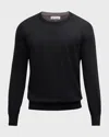 Brunello Cucinelli Men's Wool-cashmere Crewneck Sweater In Black