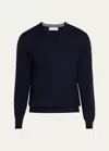 Brunello Cucinelli Men's Wool-cashmere V-neck Sweater In Cw425 Navy