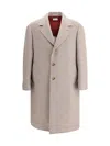 Brunello Cucinelli Wool Coat In Neutral