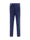 Brunello Cucinelli Men Wool Corduroy Trousers In Blue