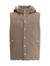 Brunello Cucinelli Sleeveless Hooded Vest In Brown
