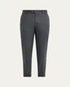 Brunello Cucinelli Men's Wool Flannel Flat-front Pants In Gray