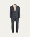 Brunello Cucinelli Men's Wool Flannel Patch-pocket Suit In Dark Grey