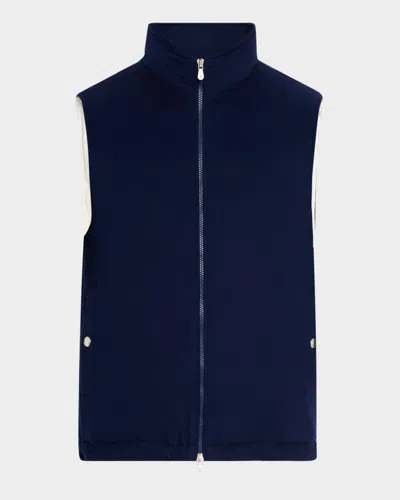 Brunello Cucinelli Men's Wool Full-zip Vest In Brown
