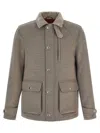 Brunello Cucinelli Wool Jacket Puffer Jackets Beige In Brown