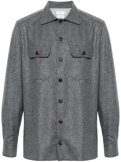 BRUNELLO CUCINELLI BRUNELLO CUCINELLI MEN WOOL SHIRT