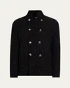 Brunello Cucinelli Men's Wool, Silk, And Cashmere Double-breasted Cardigan In Black