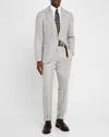 Brunello Cucinelli Men's Wool, Silk And Linen Chevron Two-piece Suit In Medium Grey