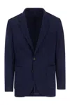 Brunello Cucinelli Cashmere Jersey Blazer With Patch Pockets In Blue