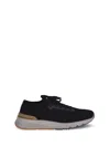 Brunello Cucinelli Blue Canvas Sneakers In Multi