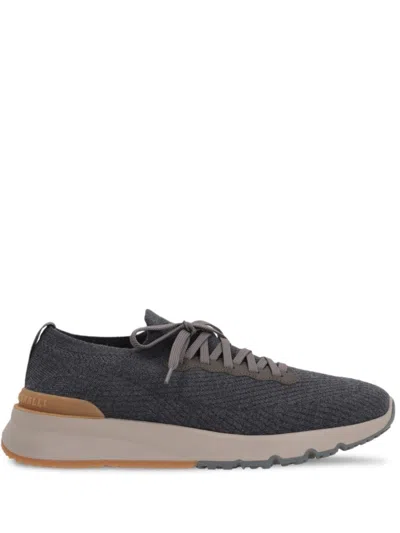 Brunello Cucinelli Men Wool Sneakers In Multi