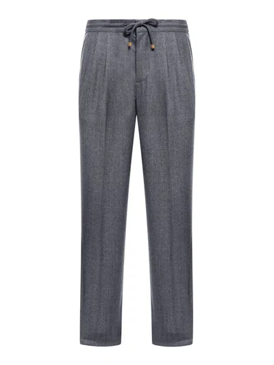 BRUNELLO CUCINELLI BRUNELLO CUCINELLI MEN WOOL TROUSERS WITH PLEATS