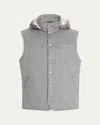 Brunello Cucinelli Grey Cotton Down Jacket In Gray