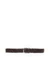 Brunello Cucinelli Men Woven Calfskin Belt In Brown