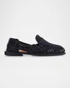 Brunello Cucinelli Woven Suede Loafers In Blue