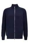 Brunello Cucinelli Zip-front Cardigan In Blue