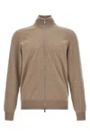 Brunello Cucinelli Zipper Cardigan High Collar In Brown