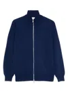 Brunello Cucinelli Cashmere High Neck Zip Cardigan In Blue