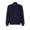Brunello Cucinelli Zip-up Blue Sweatshirt With High Collar And Relaxed Fit