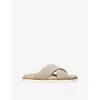 Brunello Cucinelli Beige Suede Leather Slippers In Beige