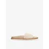 Brunello Cucinelli Mens Beige Single-strap Slip-on Suede Sandals In Beige
