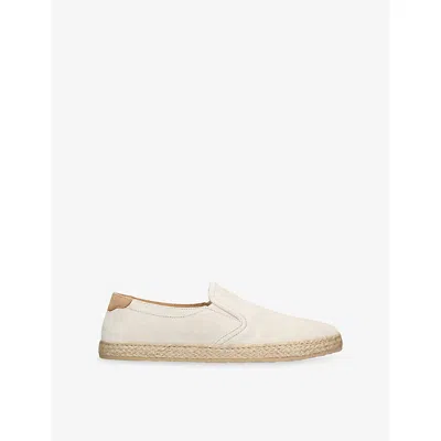 Brunello Cucinelli Mens Bone Round-toe Suede Espadrilles Eur 43.5 / 9.5 Uk In Neutral